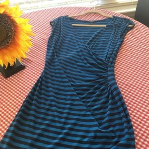 Blue stripe wrap dress!